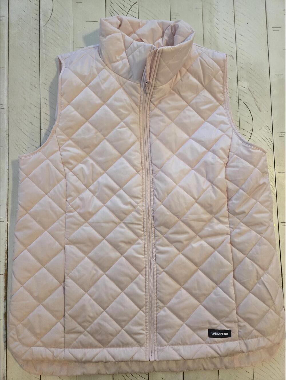Lands’ End Quilted Puffer Vest – Light Pink – Women’s Medium (10-12)